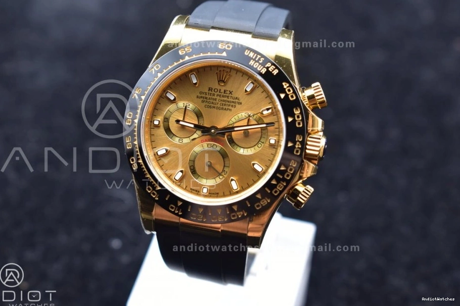 Strap SA Daytona Best Reliable YG Edition BTF on Dial Lume 1:1 116518 Rubber 764 Oysterflex 0314